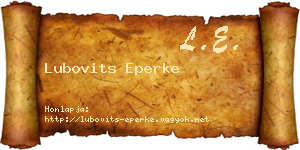 Lubovits Eperke névjegykártya